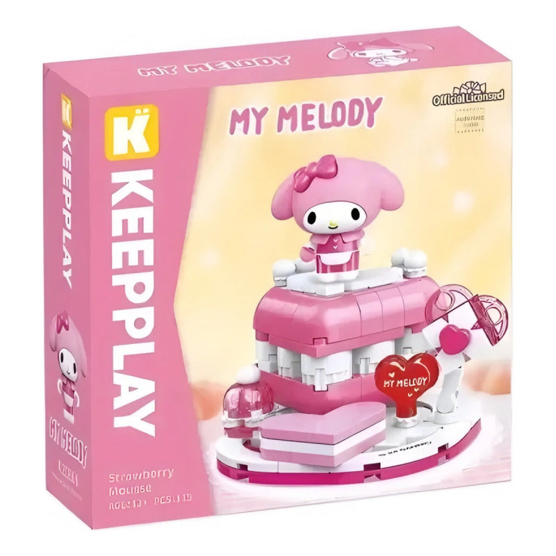 Set Bloques De Construcción Keeppley Hello Kitty Y Amigos 175 My Melody Strawberry Mousse 7928