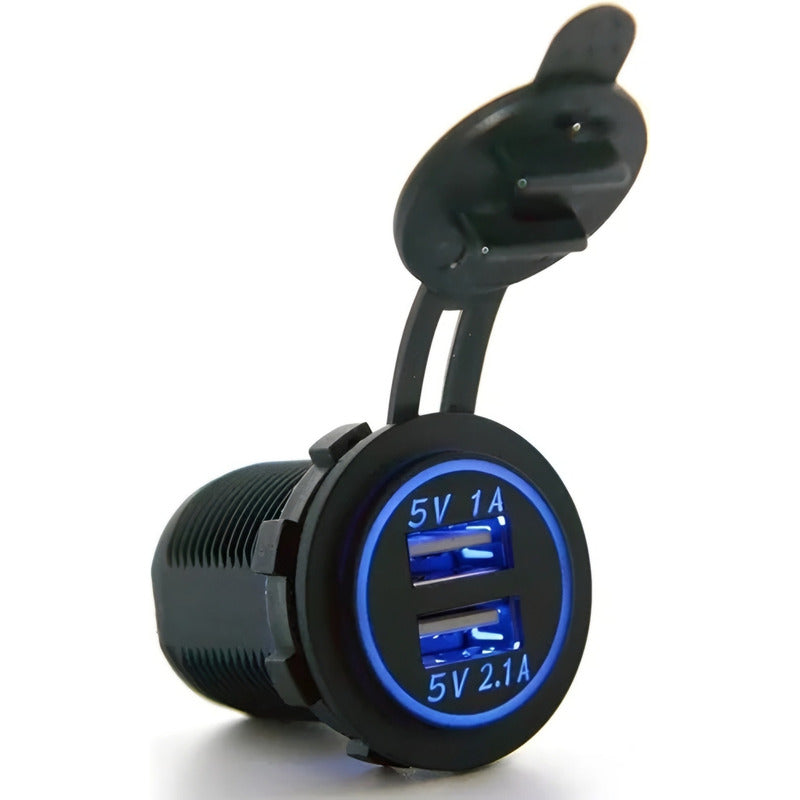 Cargador Doble Usb Adaptador Encendedor Con Luz 12v 1a/2.1a
