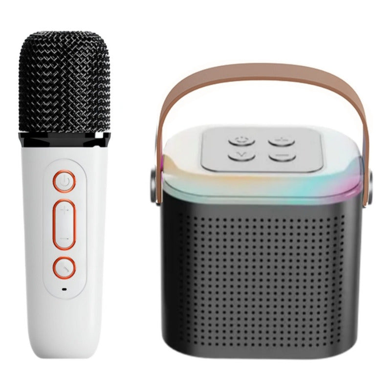 Mini Karaoke Parlante Bt Con Luz + Micrófono Inalámbrico Ryc