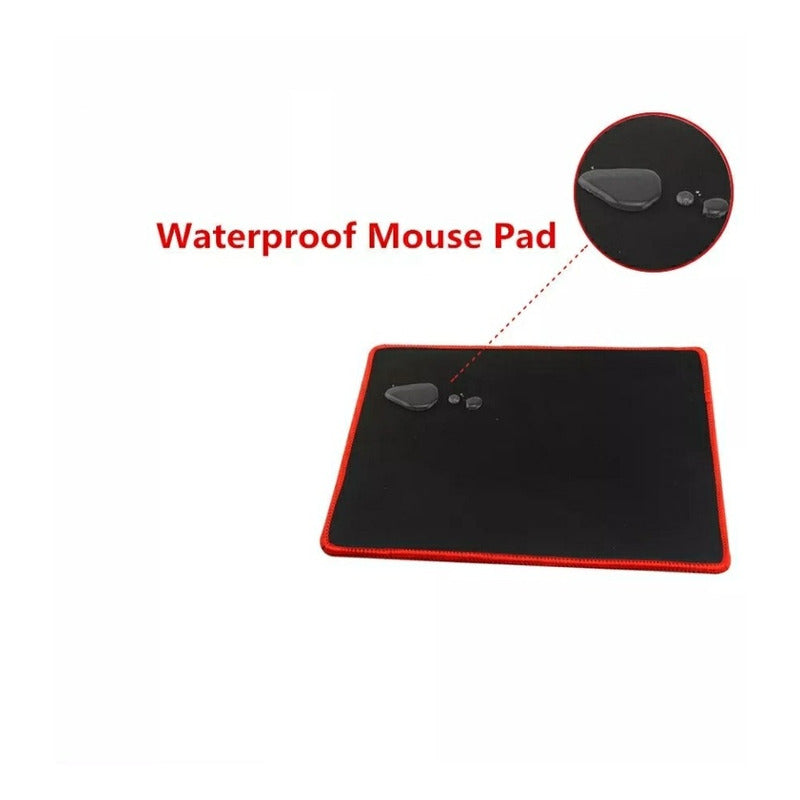 Mouse Pad Alfrombrilla Gamer Borde Rojo 25x30cm Grosor 3mm
