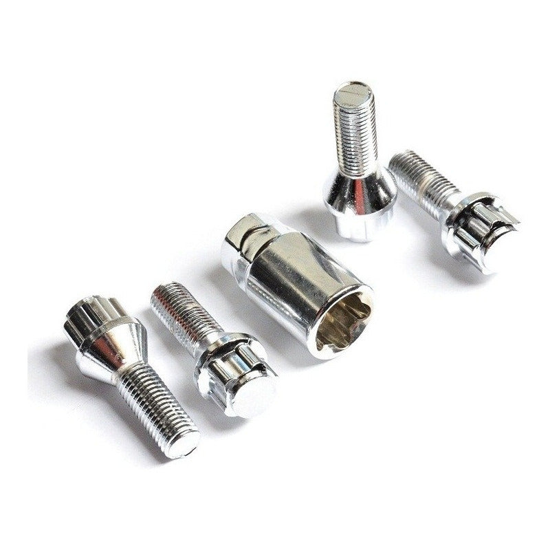 Set X4 Pernos D Seguridad Para Llantas + Llave M12x1.25 /r&c