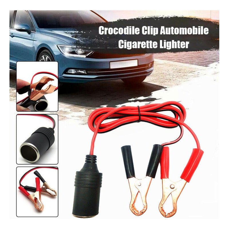 Adaptador Pinza De Batería Con Cable 1.5mt A Encendedor 12v