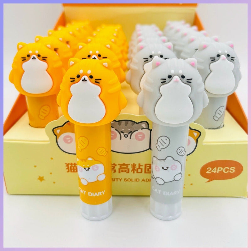 Pegamento En Barra Gato Kawaii Stick Fix Adhesivo Barra Cat