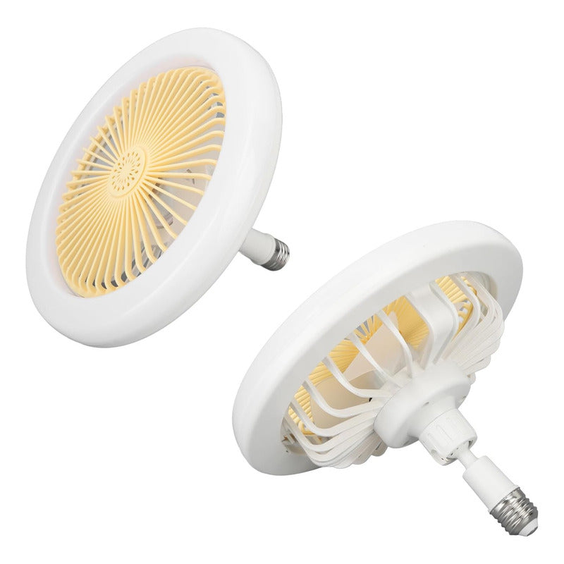 Ventilador De Techo Soquete E27 + Aro Luz Led + Control Ryc