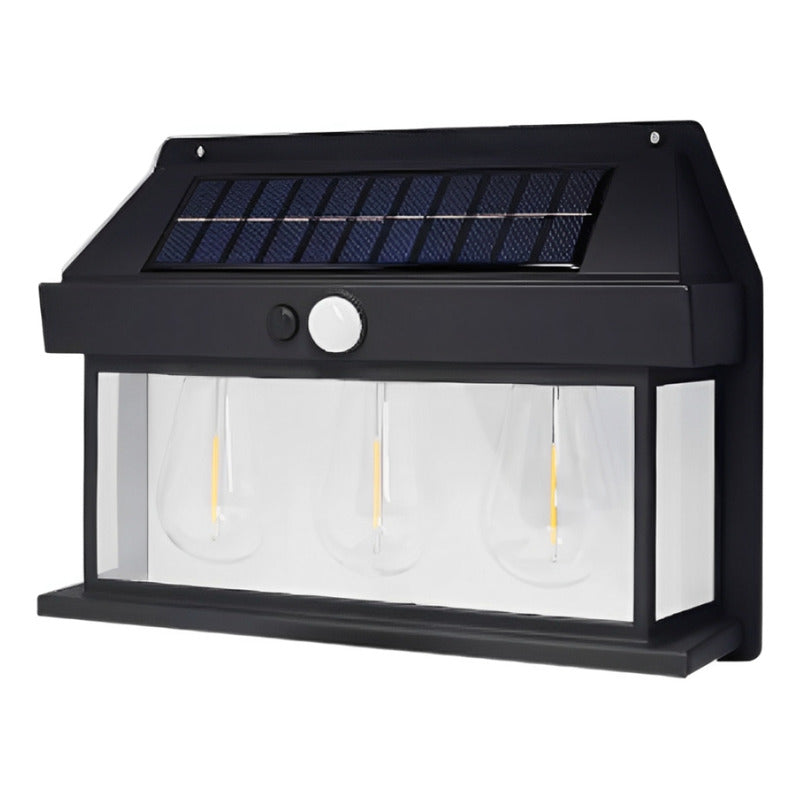 Lámpara Solar Luz Blanca Aplique D Pared 3 Ampolleta Vintage