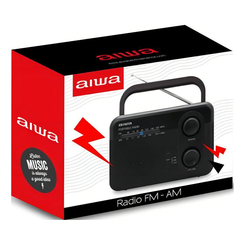 Radio Fm Aiwa Awfml4 Analógico 220v Portátil Am/fm Con Asa