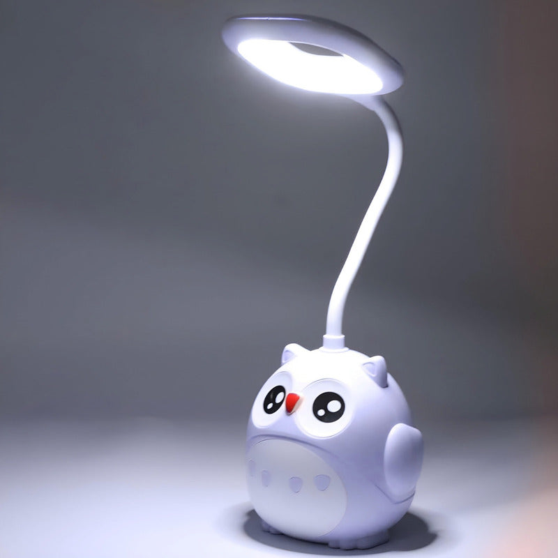 Lámpara Led De Mesa Recargable Cn Portalapiz Búho Kawaii R&c
