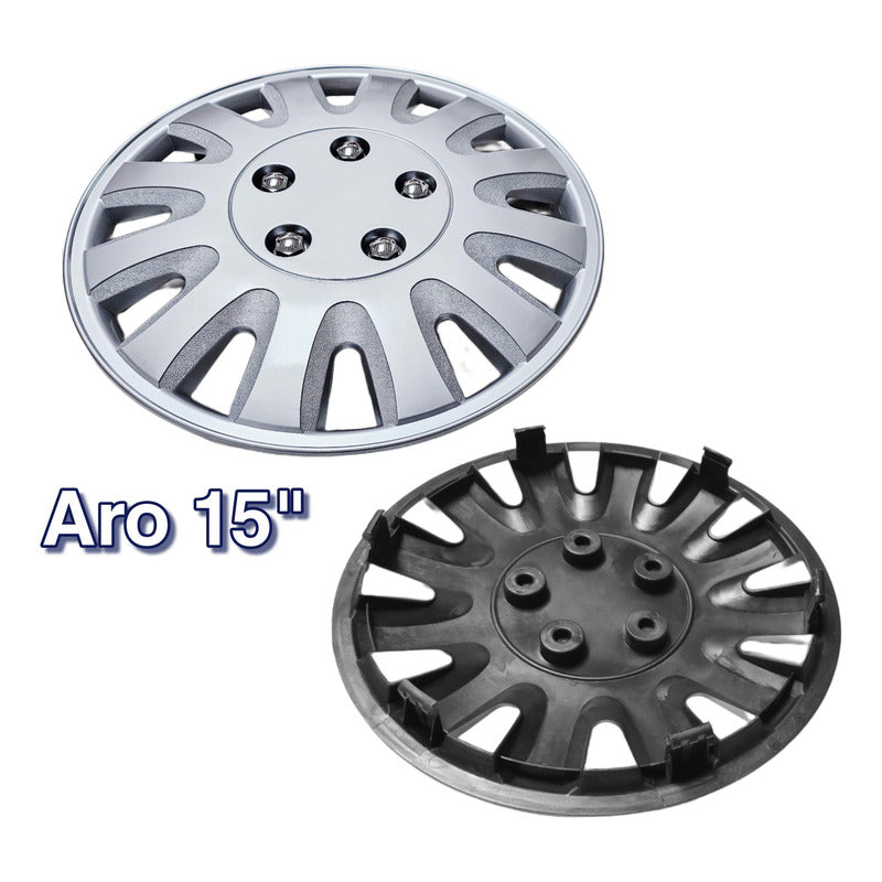Set X4 Tapa Rueda Aro 15 Cromada Designer Tapa 15 Auto /r&c