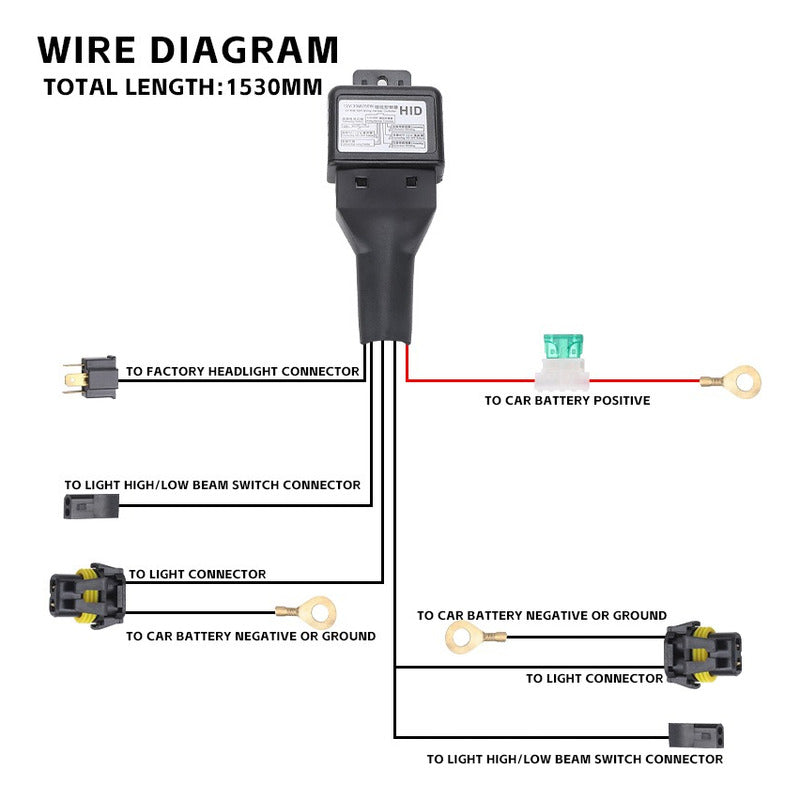 Ramal Conector Contralador Altabaja Bixenon H4/9004/9007 12v