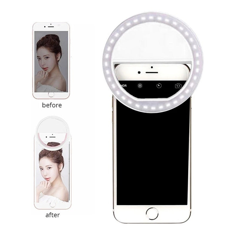 Selfie Anillo Aro Luz Led Celular 3 Modos Iluminación Usb