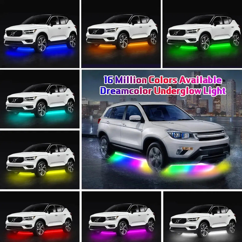 Kit Luz Chasis Arcoiris Bluetooth App+control Remoto Auto