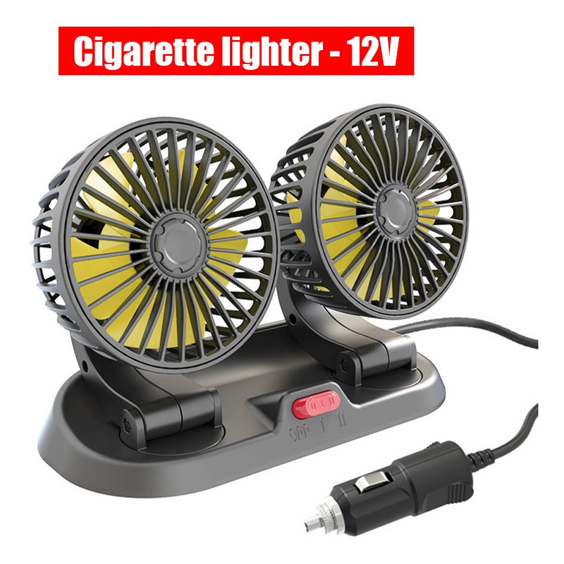 Ventilador Doble Para Auto 360° Conexión 12v Encendedor/ Ryc