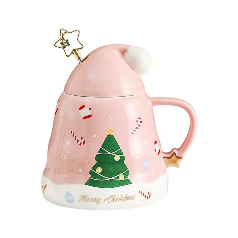 Taza De Navidad, Mug Decorativa Forma Gorro Pascuero +mezcla