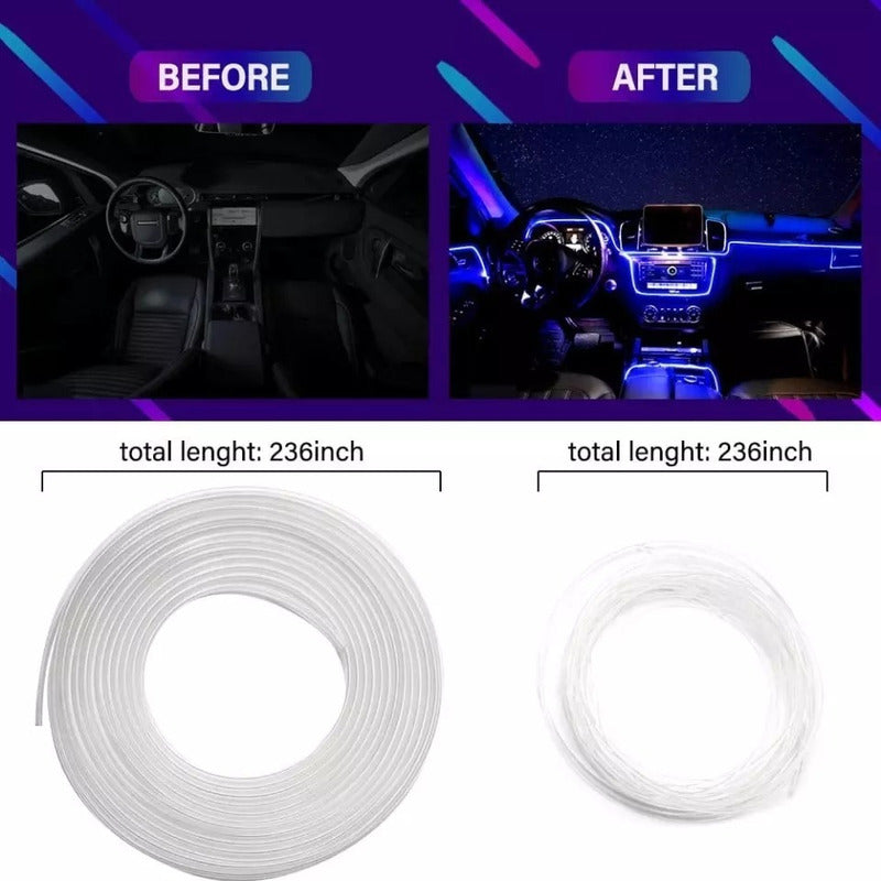 Hilo Neon Decorativo Con Luz Rgb 5 Led Bluetooth App Auto