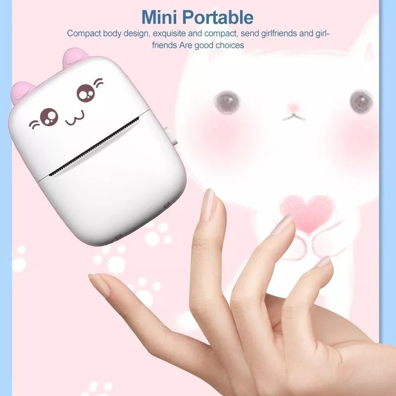 Mini Impresora Térmica Inalámbrica Portátil Bluetooth Gato