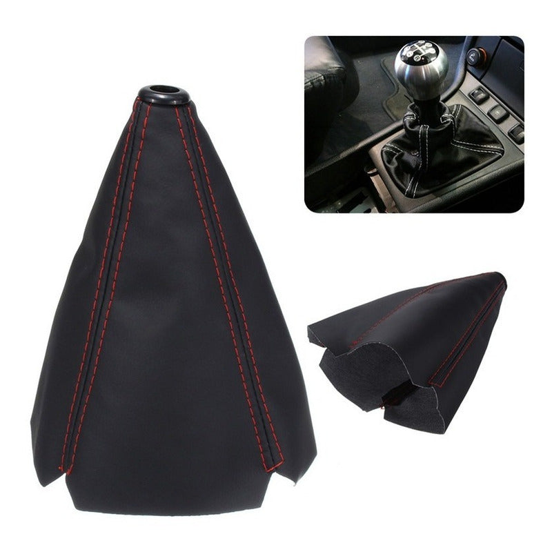 Funda Cubre Palanca De Cambios Eco Cuero Negro Auto Universa