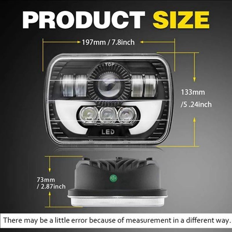 Foco Led Óptico 7x6 Intermitente 5x7 Embutido X2 Par Ah/r&c