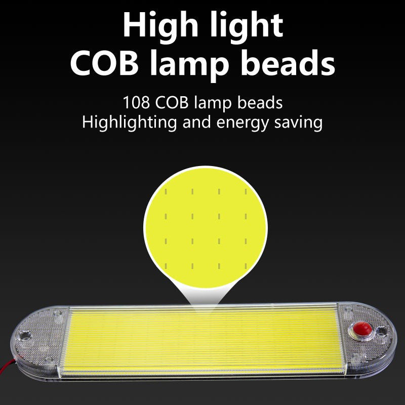 Luz De Techo Interior Led Cob Auto Universal 12-24v 142977