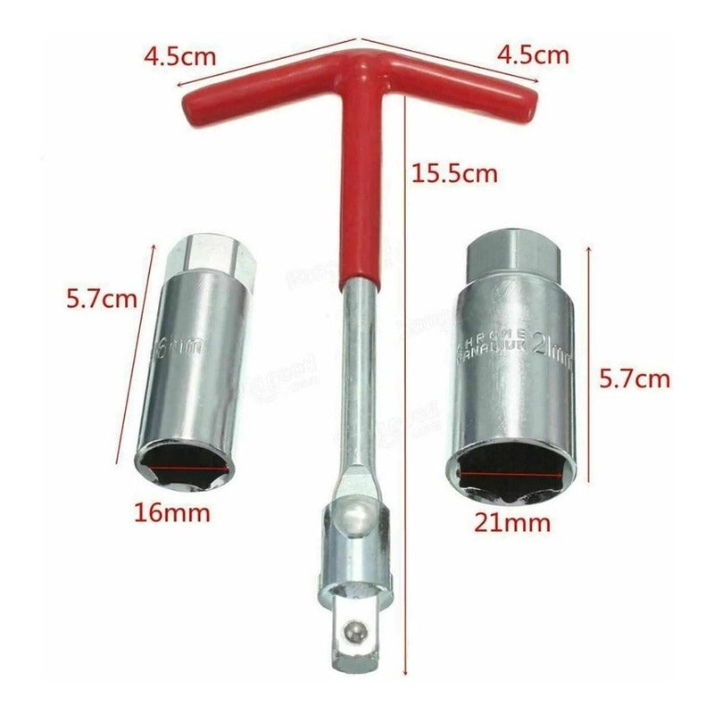 Llave Saca Bujia Profesional 2en1 16mm Y 21mm /r&c