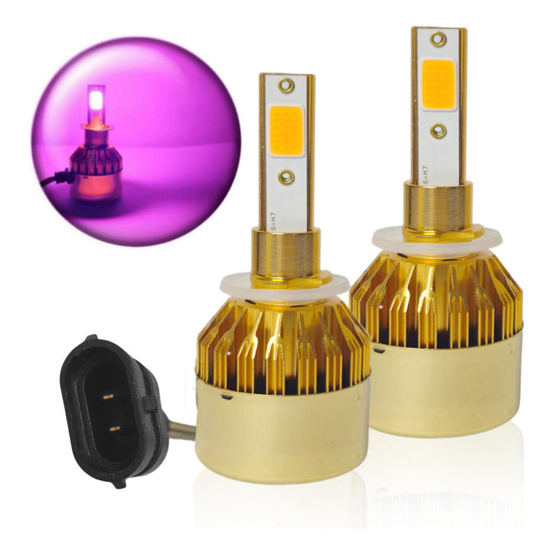 X2 Ampolletas Luz Rosa Led Auto 12v H7/881/h3/9006/9005/h8
