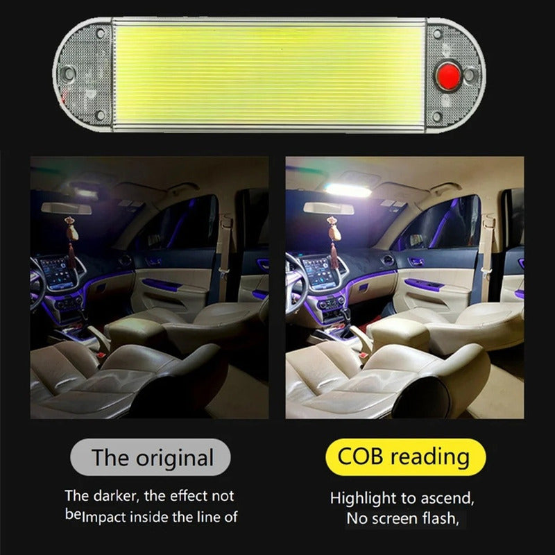 Luz De Techo Interior Led Cob Auto Universal 12-24v 142977