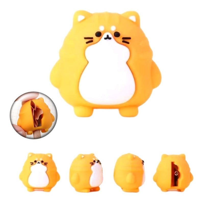 Saca Punta De Silicona Sacapuntas Gato Kawai Cute /r&c