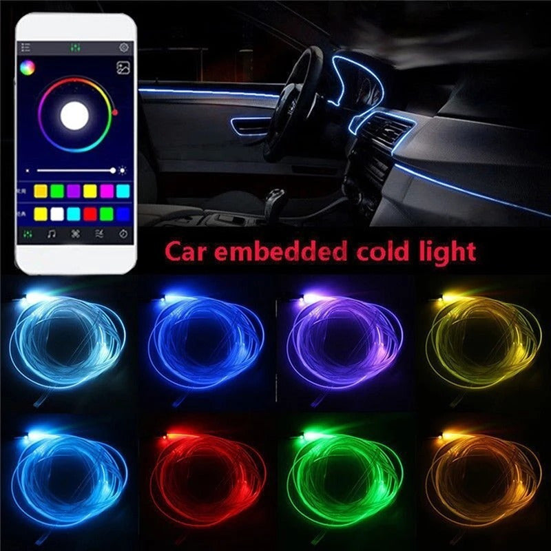 Hilo Neon Decorativo Con Luz Rgb 5 Led Bluetooth App Auto