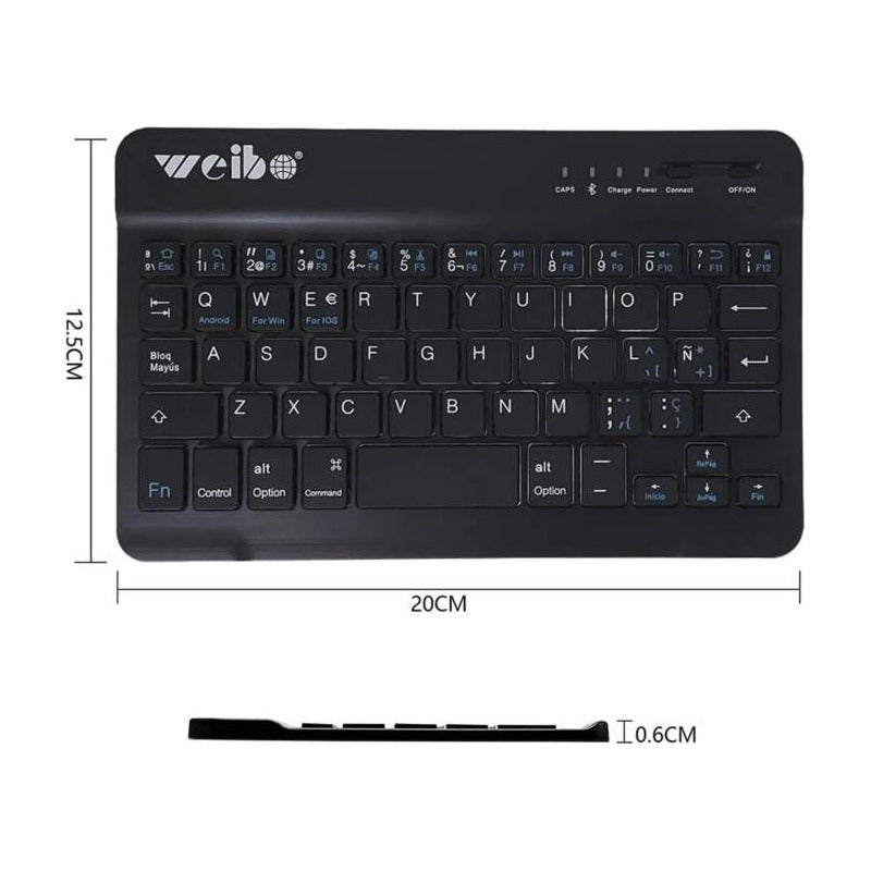 Mini Teclado Bluetooth Recargable Comp Android/ios/pc Soport