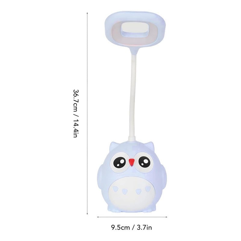 Lámpara Led De Mesa Recargable Cn Portalapiz Búho Kawaii R&c
