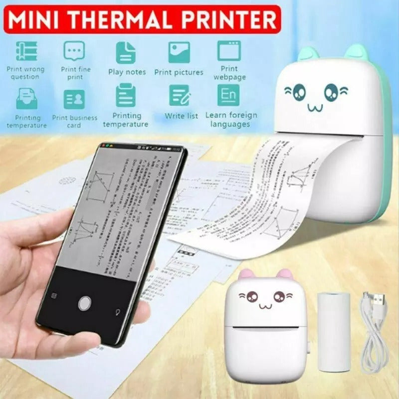 Mini Impresora Térmica Inalámbrica Portátil Bluetooth Gato