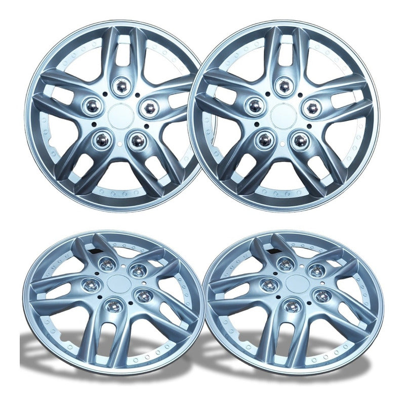 Set Tapa Rueda Aro 14 Cromada Designer X4 Tapas /r&c