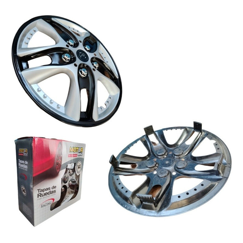 Set Tapa Rueda Aro 14 Serie Racing X4 Tapas /r&c