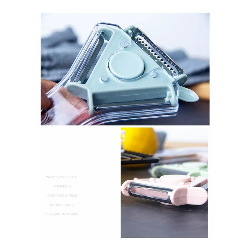 Pelador De Papas Frutas Y Verduras 3en1 Multiusos Ergonómico