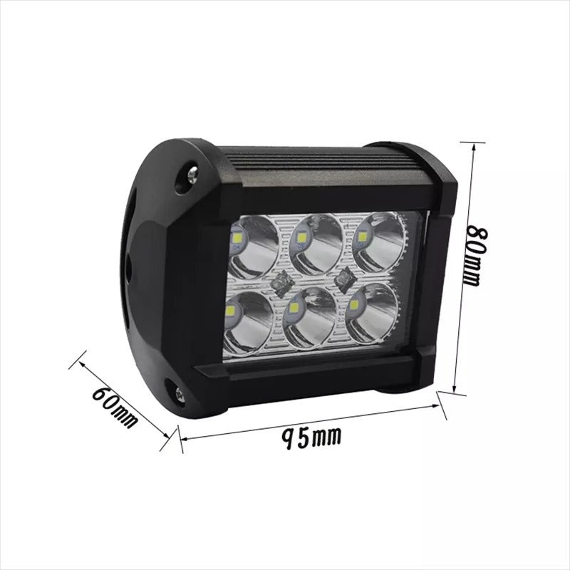 X2 Neblinero 6 Led 18w Foco Led Potente Auto Pack Spots /ryc
