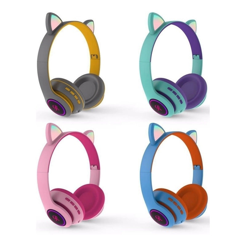 Audífono Bluetooth Con Orejas De Gato Luces Inalámbrico/ryc