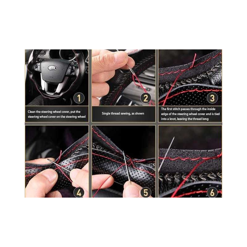 Funda Cubre Volante Cosido Para Auto + Hilo Y Aguja /r&c