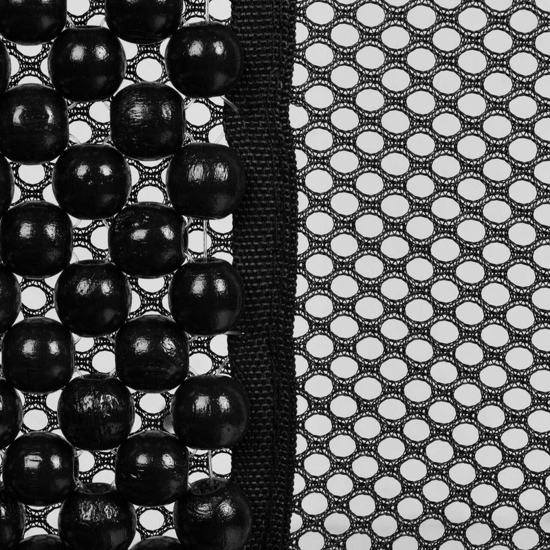 Respaldo Lumbar Ergonómico Negro Cn Bambú Negro Auto Oficina