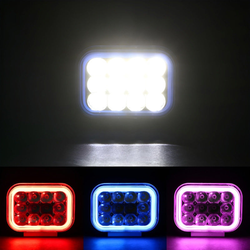 X2 Neblinero 12 Led Aro Rgb 5funciones Auto Moto Foco 12-24v