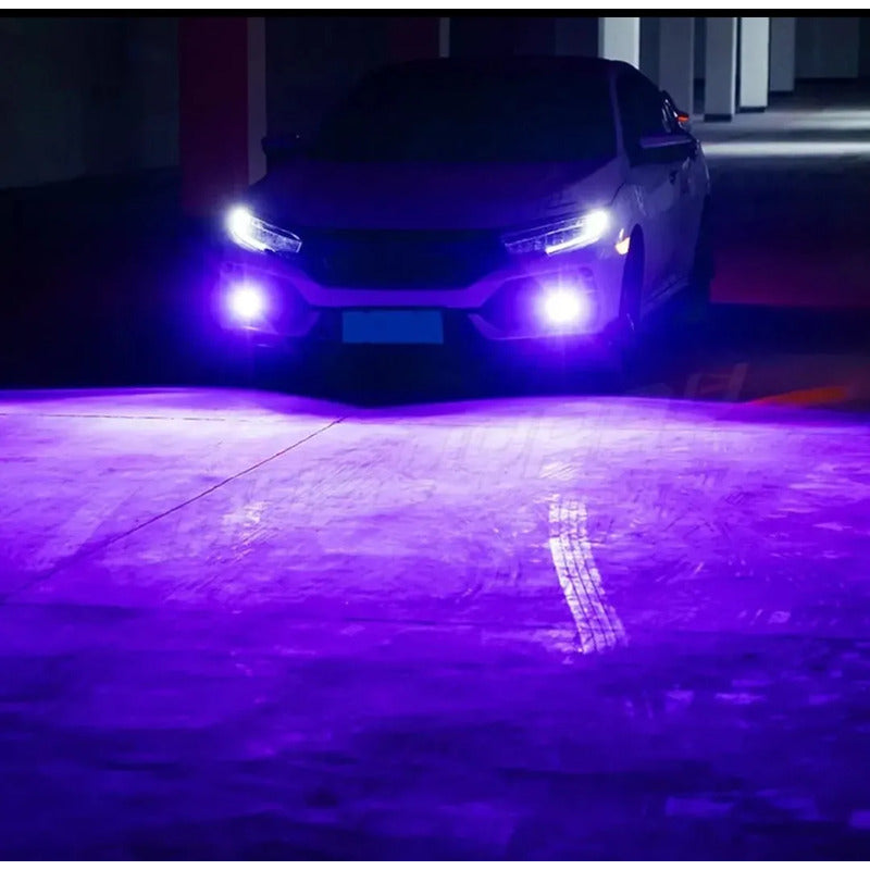 X2 Ampolleta Luz Led Auto 12v Colores 100w 12000lm Neblinero Morado 9006/hb4