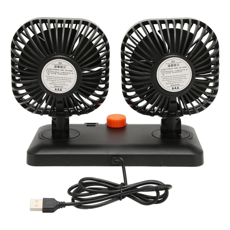 Ventilador Doble Usb Auto Casa Oficina 360° Rotación /r&c