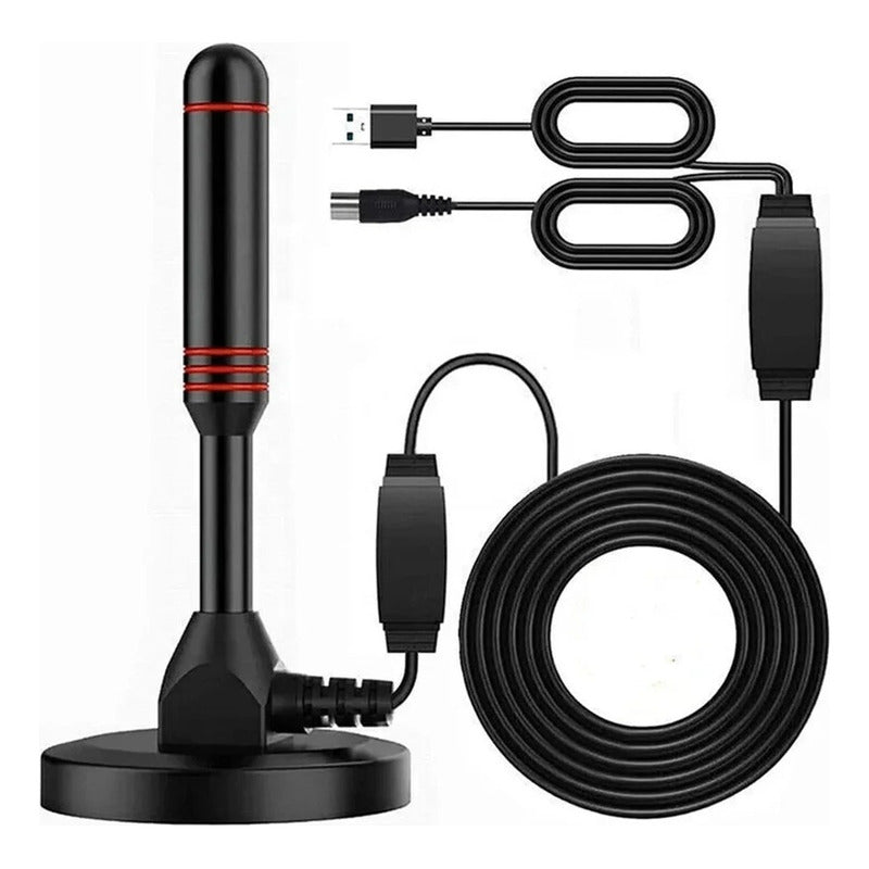 Antena De Tv Digital Hdtv 4k Usb Amplifica Interior Exterior