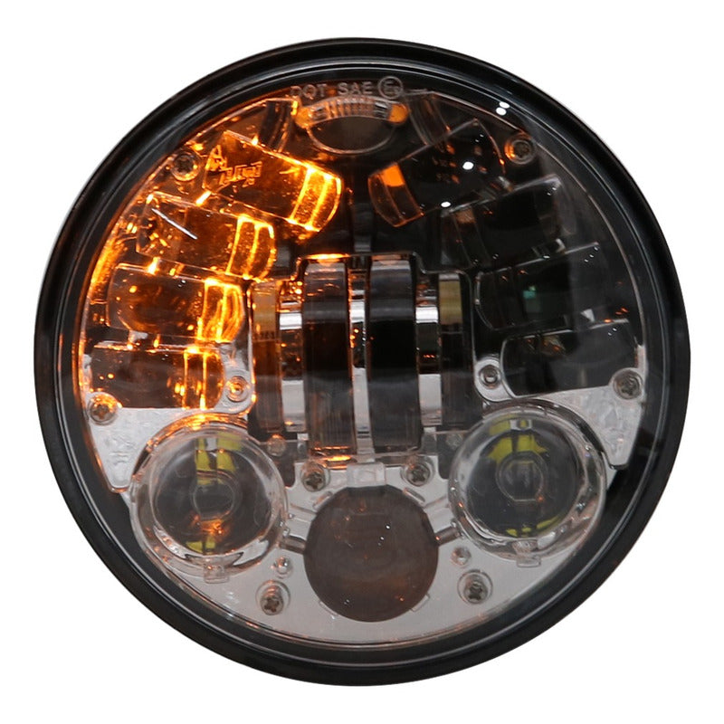 Foco Led Delantero De Moto Con Luz De Viraje 5.75 Pulgada H4