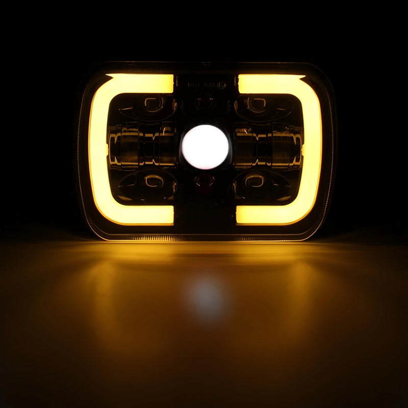 X2 Neblinero 7x6 Foco Led 5x7 Led Con Drl Bicolor 12-24v