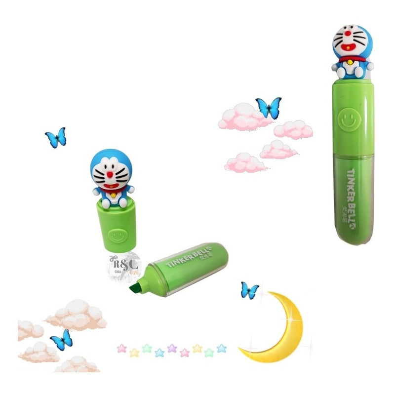 Pack X6 Destacadores Doraemon Resaltadores Gato Cute /ryc