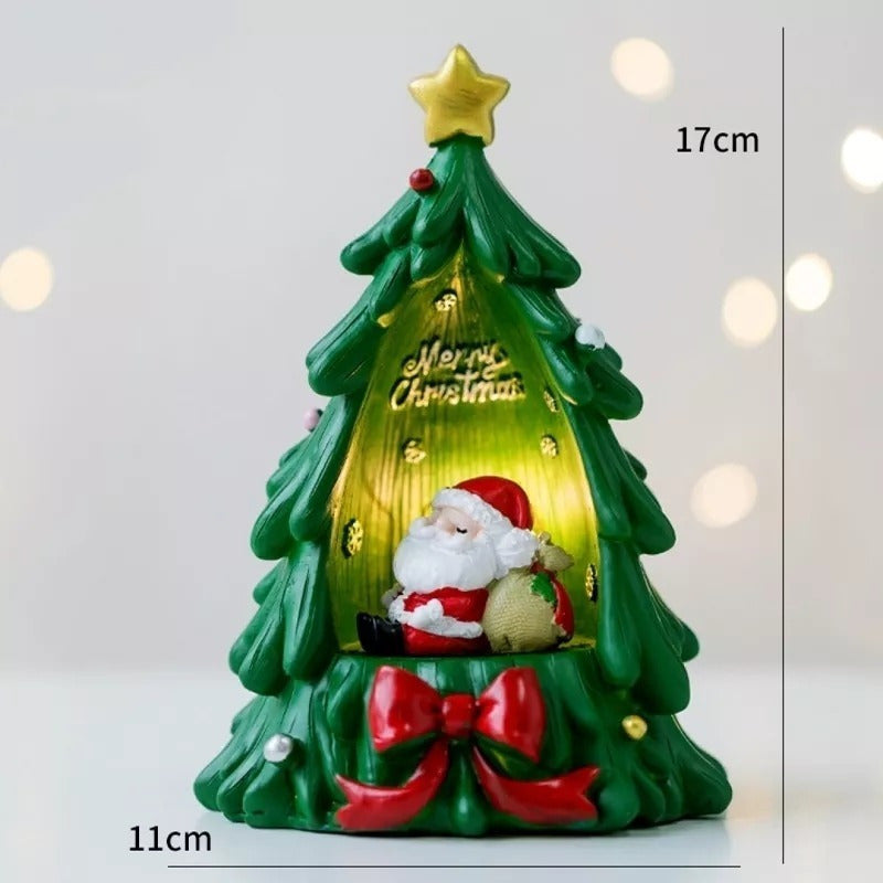 Lámpara Navideña Pino Árbol De Navidad Con Santa Luz Decora