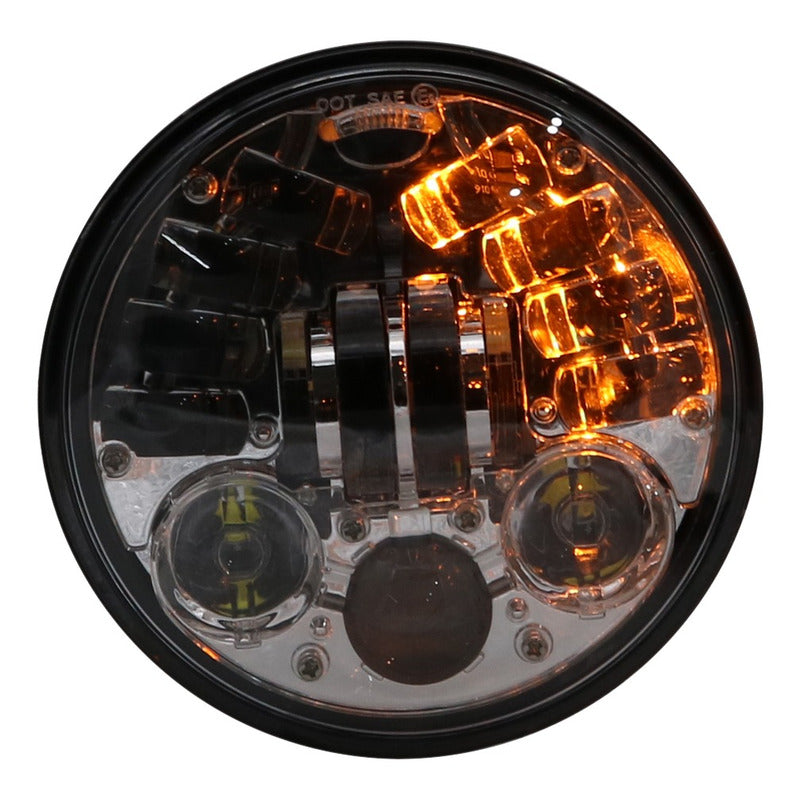 Foco Led Delantero De Moto Con Luz De Viraje 5.75 Pulgada H4