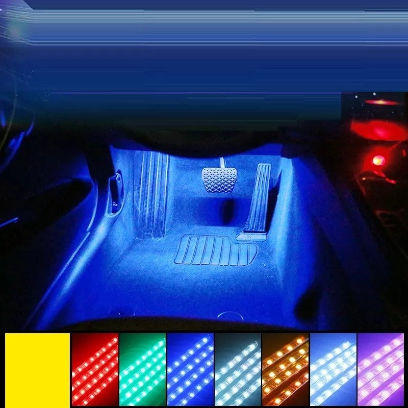 Tira X4 Luz Led De Piso Interior Bluetooth Auto Tunning/ Ryc