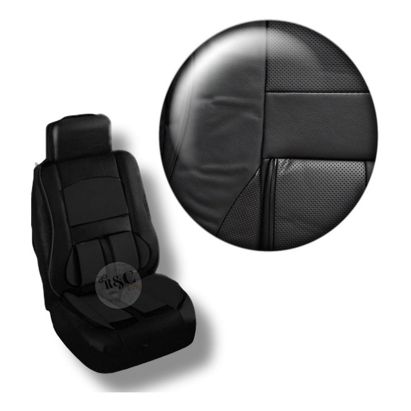 Set Fundas Cubreasiento 100% Eco Cuero Con Bolsillo Respaldo