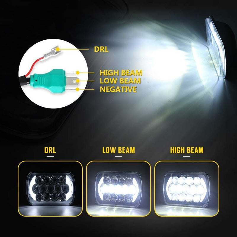 Foco Led Óptico 7x6 Intermitente 5x7 Embutido X2 Par Ah/r&c