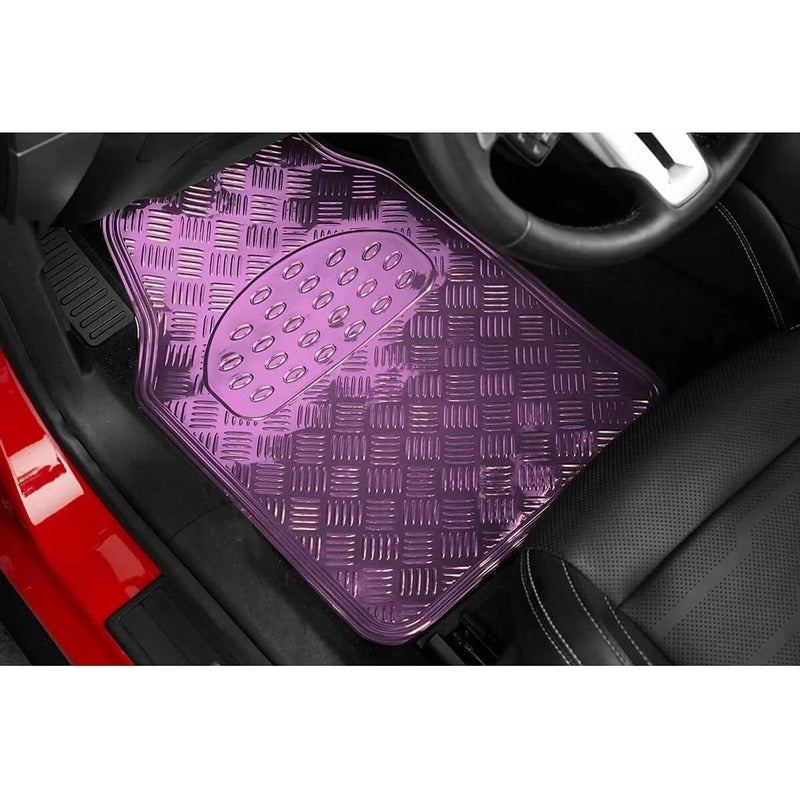 Alfombra Cubre Piso Metálico Para Mujer Set 4pcs Auto Tuning